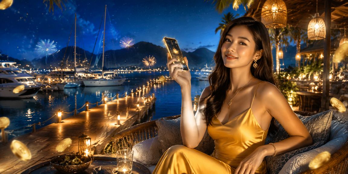 Langkawi player enjoying mobile poker in a relaxed beachside setting